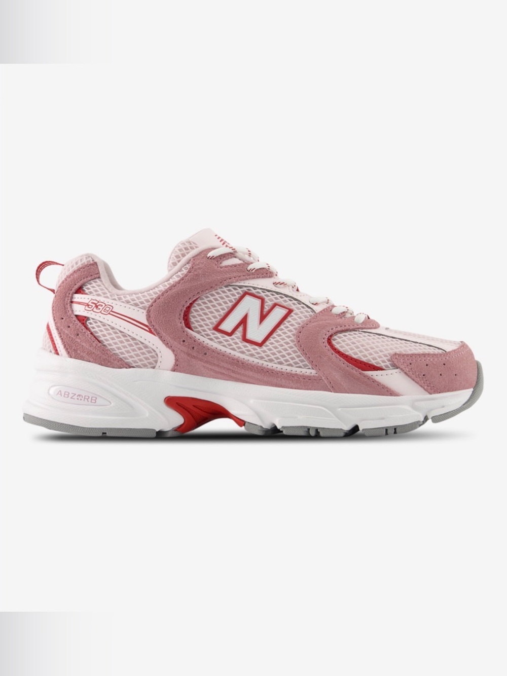New Balance Women's Pink & Red 530 Suede Mesh Sneaker